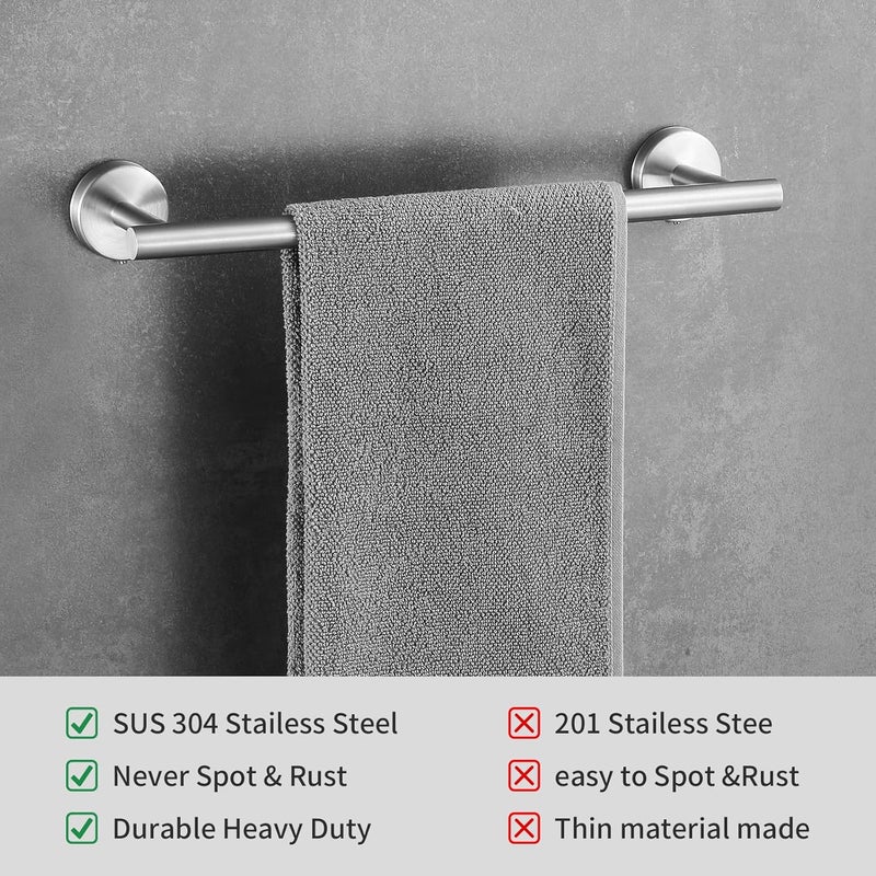 Hinmood Bathroom Hardware Set 10 Pieces, Stainless Steel Towel Bar Set Includes 16 inch Towel Bar, Towel Hook, Towel Ring Toilet Paper Holder - Image 5